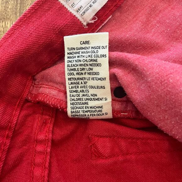 Denim & Supply Ralph Lauren Slim Jeans Mens 36x32 Red Denim Distressed Dyed - Picture 15 of 16